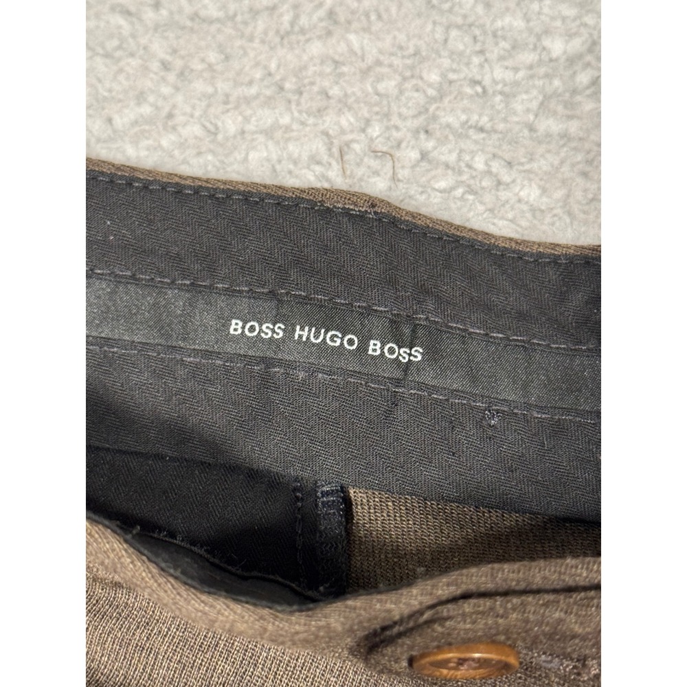 Hugo Boss Mens Brown 100% Virgin Wool Pleated Dress Pants Straight Leg 34x30 - Picture 6 of 7